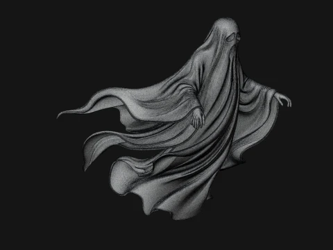 Floating Ghost Statue Design 3 - 3D Print Model 3D Print Model