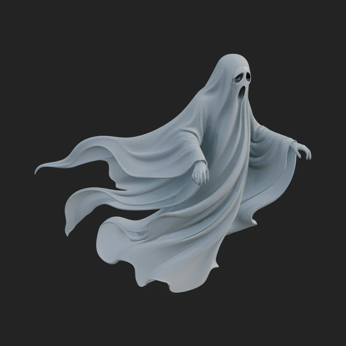 Floating Ghost Statue Design 3 - 3D Print Model 3D Print Model .c4d .max .obj .3ds .fbx .stl .blend 