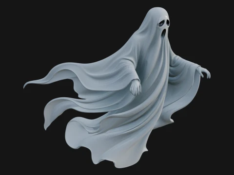 Floating Ghost Statue Design 3 - 3D Print Model 3D Print Model