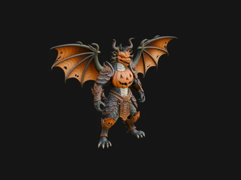 Winged Dragon Demon Statue Design 12 - 3D Print Model 3D Print Model