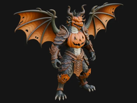 翼龙恶魔雕像设计 12 - 3D 打印模型 3D 打印模型