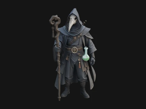 Plague Doctor Statue Design 3 - 3D Print Model 3D Print Model