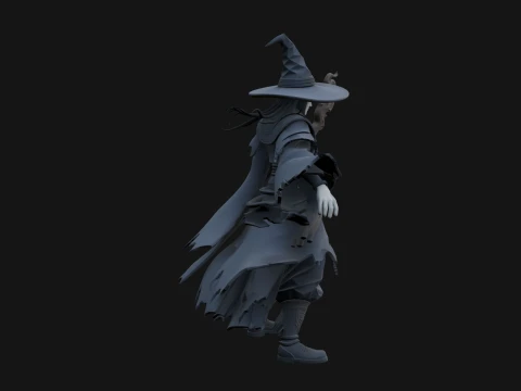Witch Hat Sorcerer Statue Design 3 - 3D Print Model 3D Print Model