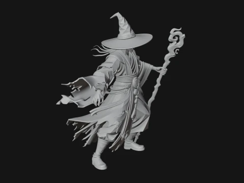 Witch Hat Sorcerer Statue Design 3 - 3D Print Model 3D Print Model