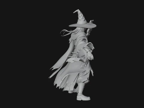 Witch Hat Sorcerer Statue Design 3 - 3D Print Model 3D Print Model