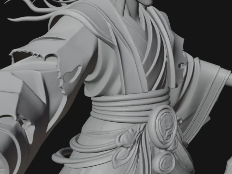 Witch Hat Sorcerer Statue Design 3 - 3D Print Model 3D Print Model