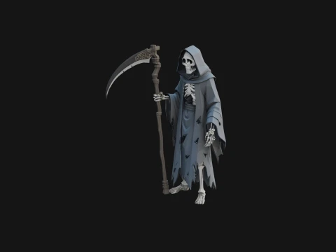 Hooded Skeleton Reaper Statue Design 11 - 3D Print Model 3D Print Model