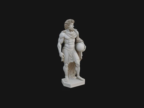 Klasik Dökümlü Tanrı Heykeli Tasarımı 10 - 3D Baskı Modeli 3D Baskı Modeli