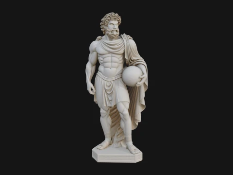 Classical Draped God Statue Design 10 - 3D Print Model 3D Print Model