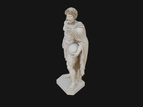 Classical Draped God Statue Design 10 - 3D Print Model 3D Print Model