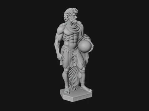 Classical Draped God Statue Design 10 - 3D Print Model 3D Print Model