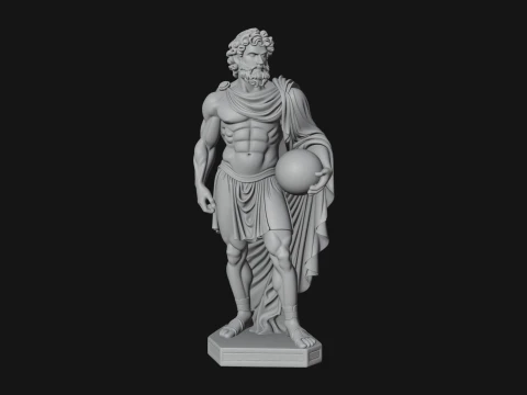 Classical Draped God Statue Design 10 - 3D Print Model 3D Print Model
