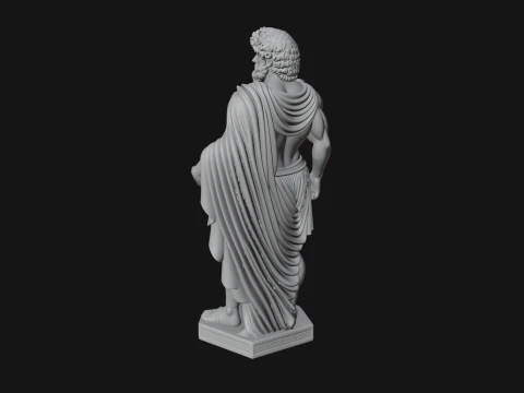 Classical Draped God Statue Design 10 - 3D Print Model 3D Print Model