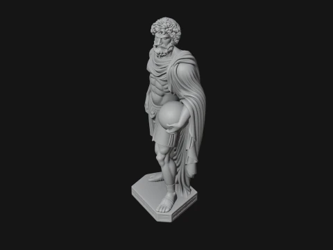 Classical Draped God Statue Design 10 - 3D Print Model 3D Print Model