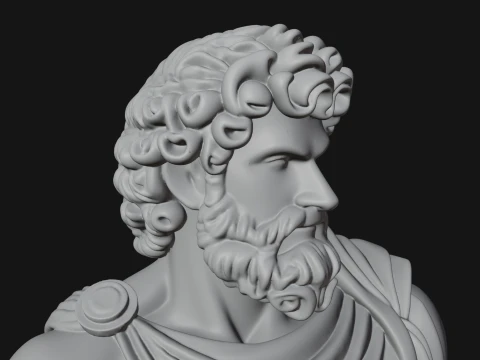 Classical Draped God Statue Design 10 - 3D Print Model 3D Print Model