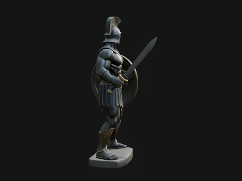 Greek Hoplite Warrior Statue Design 5 - 3D Print Model 3D Print Model