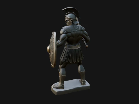 Greek Hoplite Warrior Statue Design 5 - 3D Print Model 3D Print Model