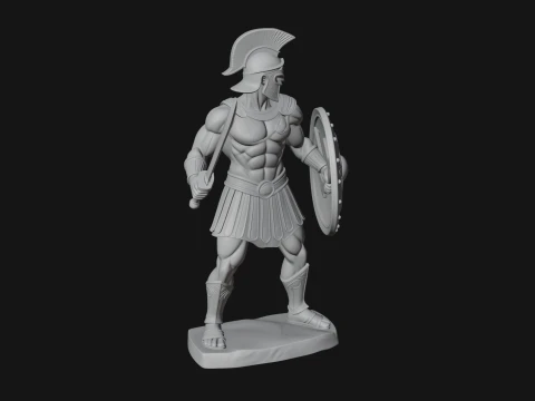Greek Hoplite Warrior Statue Design 5 - 3D Print Model 3D Print Model
