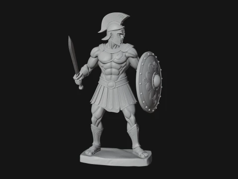 Greek Hoplite Warrior Statue Design 5 - 3D Print Model 3D Print Model