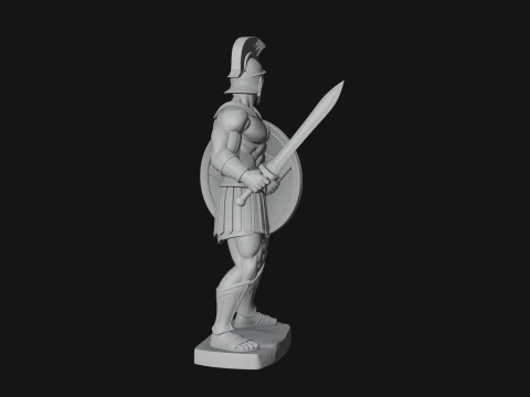 Greek Hoplite Warrior Statue Design 5 - 3D Print Model 3D Print Model