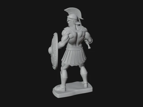 Greek Hoplite Warrior Statue Design 5 - 3D Print Model 3D Print Model