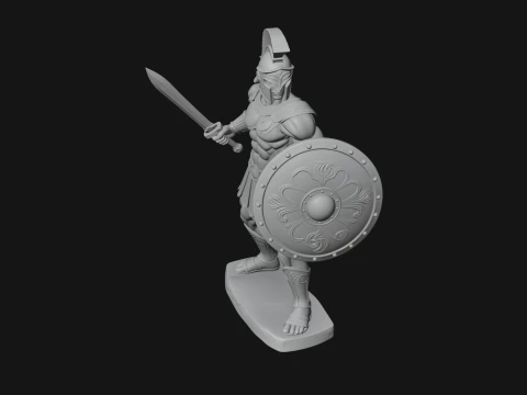 Greek Hoplite Warrior Statue Design 5 - 3D Print Model 3D Print Model