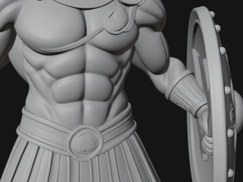 Greek Hoplite Warrior Statue Design 5 - 3D Print Model 3D Print Model
