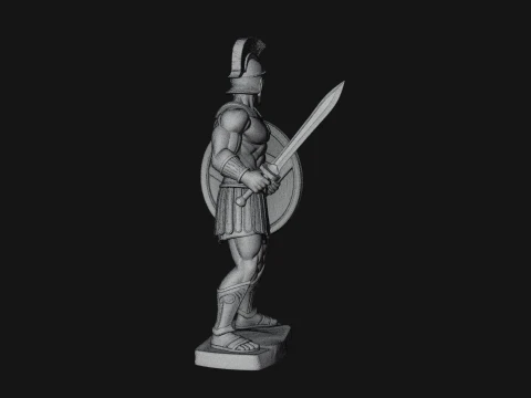 Greek Hoplite Warrior Statue Design 5 - 3D Print Model 3D Print Model