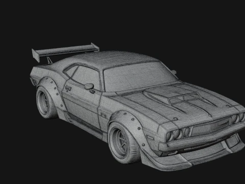 Classic Muscle Car Model Design 16 - 3D Print Model 3D Print Model
