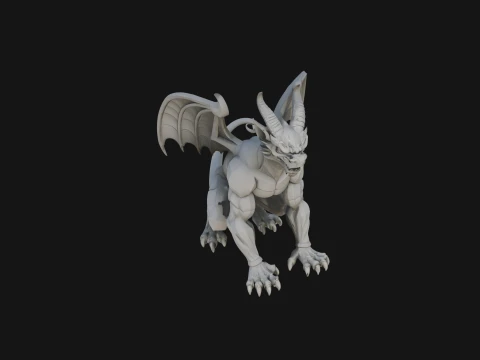 Winged Dragon Statue Design 10 - 3D Print Model Model Cetak 3D