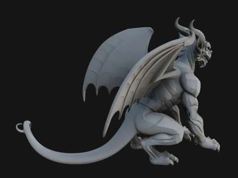 Winged Dragon Statue Design 10 - 3D Print Model 3D Print Model