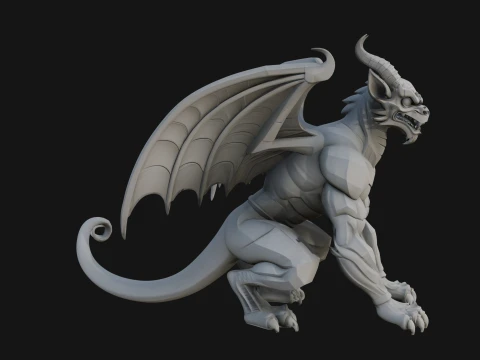 Winged Dragon Statue Design 10 - 3D Print Model 3D Print Model