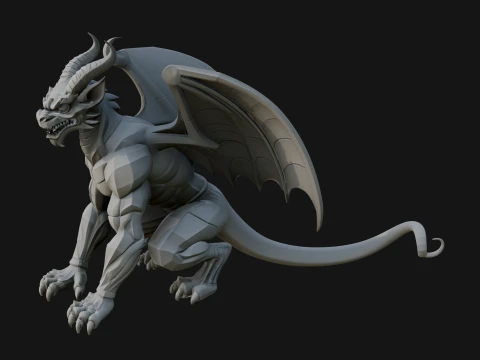 Winged Dragon Statue Design 10 - 3D Print Model 3D Print Model