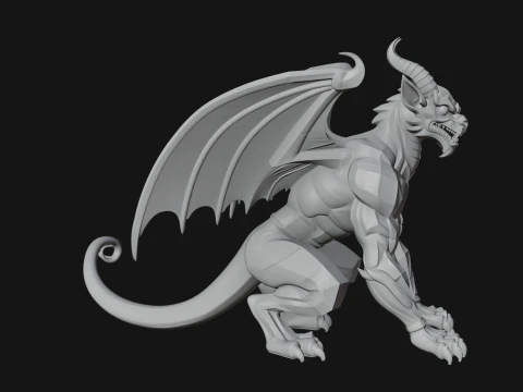 Winged Dragon Statue Design 10 - 3D Print Model 3D Print Model