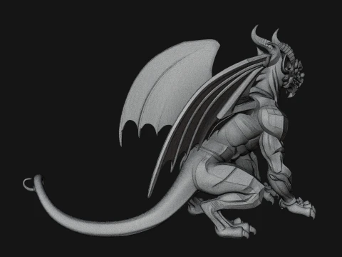 Winged Dragon Statue Design 10 - 3D Print Model 3D Print Model