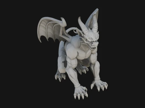 Winged Dragon Statue Design 10 - 3D Print Model 3D Druckmodell