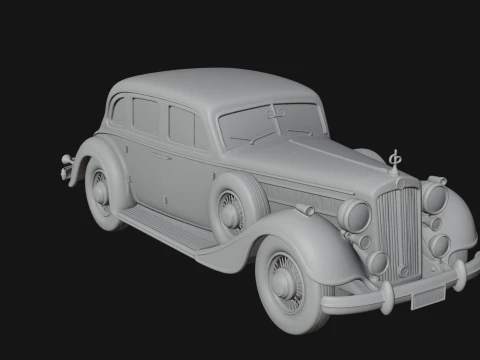 Vintage Sedan Car Model Design 9 - 3D Print Model 3D Print Model