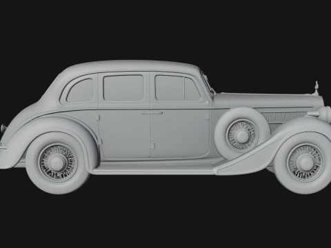 Vintage Sedan Car Model Design 9 - 3D Print Model 3D Print Model