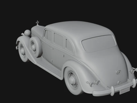 Vintage Sedan Car Model Design 9 - 3D Print Model 3D Print Model
