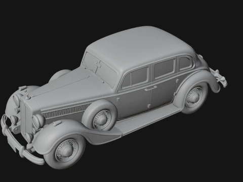 Vintage Sedan Car Model Design 9 - 3D Print Model 3D Print Model