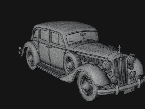 Vintage Sedan Car Model Design 9 - 3D Print Model 3D Print Model