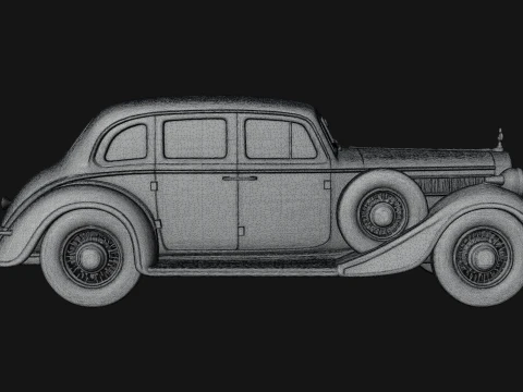 Vintage Sedan Car Model Design 9 - 3D Print Model 3D Print Model