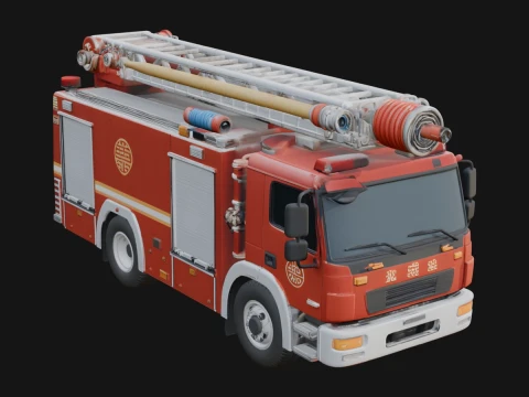Fire Engine Model Design 1 - 3D Print Model 3Dプリントモデル