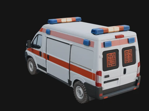 Ambulance Van Model Design 1 - 3D Print Model 3D Print Model