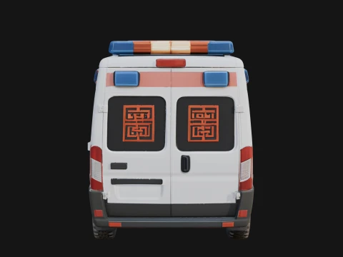 Ambulance Van Model Design 1 - 3D Print Model 3D Print Model