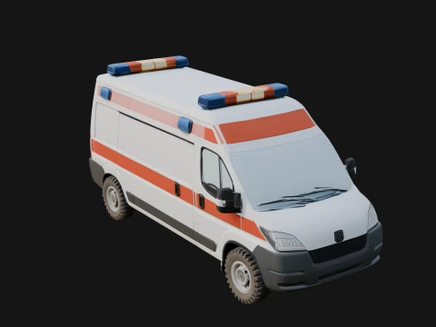 Ambulance Van Model Design 1 - 3D Print Model 3D Print Model