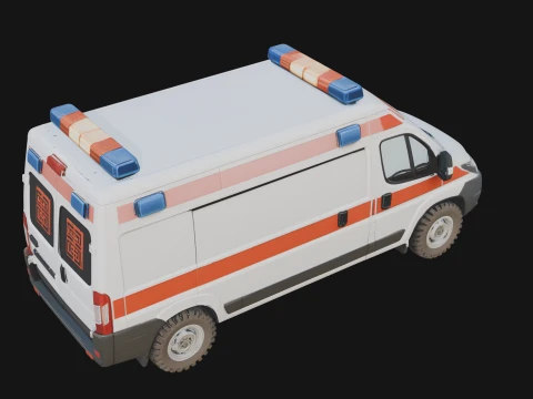 Ambulance Van Model Design 1 - 3D Print Model 3D Print Model
