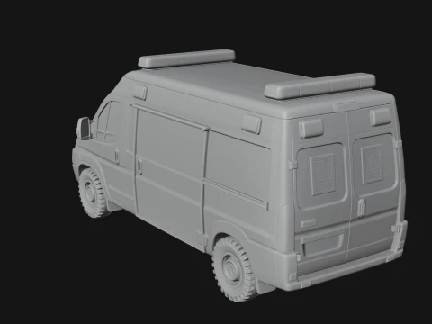 Ambulance Van Model Design 1 - 3D Print Model 3D Print Model