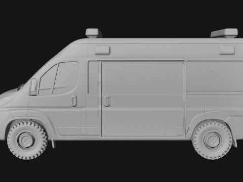 Ambulance Van Model Design 1 - 3D Print Model 3D Print Model