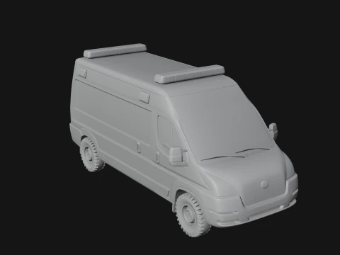 Ambulance Van Model Design 1 - 3D Print Model 3D Print Model